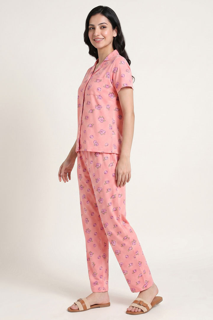 Zivame Farm Lore Knit Cotton Pyjama Set - Murex Shell — image 3